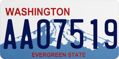 WA license plate AAO7519