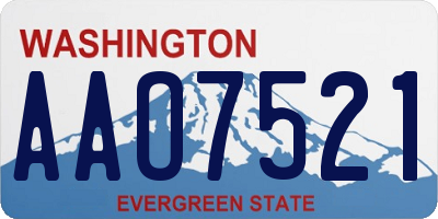 WA license plate AAO7521