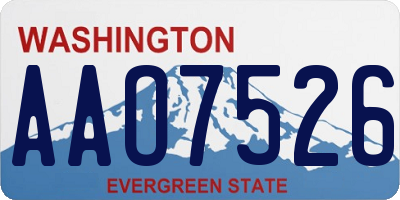 WA license plate AAO7526