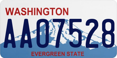WA license plate AAO7528