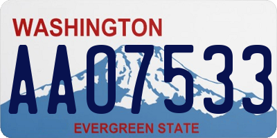 WA license plate AAO7533