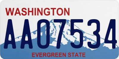 WA license plate AAO7534