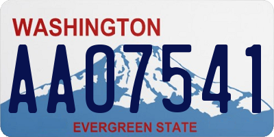 WA license plate AAO7541