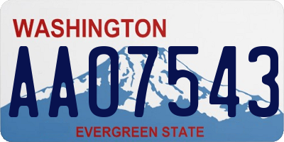 WA license plate AAO7543