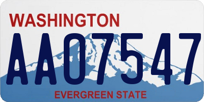 WA license plate AAO7547