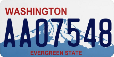 WA license plate AAO7548
