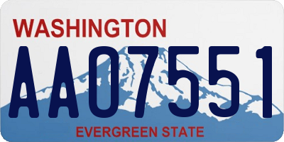WA license plate AAO7551