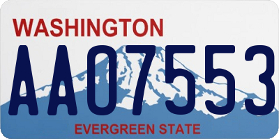 WA license plate AAO7553