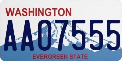 WA license plate AAO7555