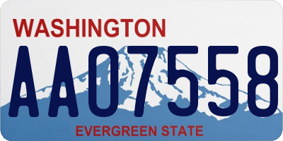 WA license plate AAO7558