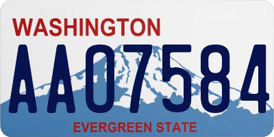 WA license plate AAO7584