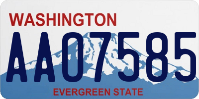 WA license plate AAO7585
