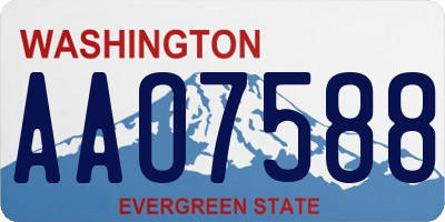 WA license plate AAO7588