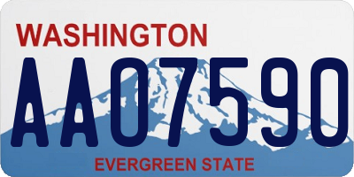 WA license plate AAO7590