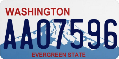 WA license plate AAO7596