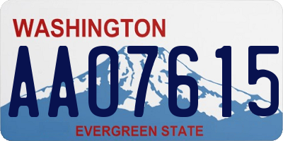 WA license plate AAO7615