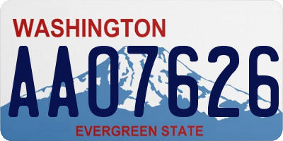 WA license plate AAO7626