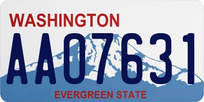 WA license plate AAO7631