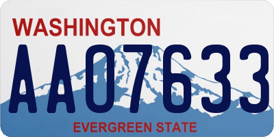 WA license plate AAO7633