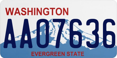 WA license plate AAO7636