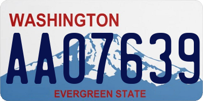 WA license plate AAO7639