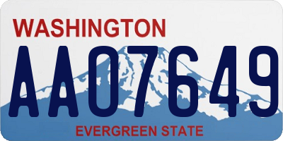 WA license plate AAO7649