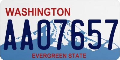 WA license plate AAO7657