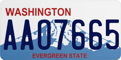 WA license plate AAO7665