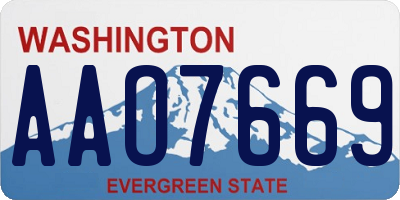 WA license plate AAO7669