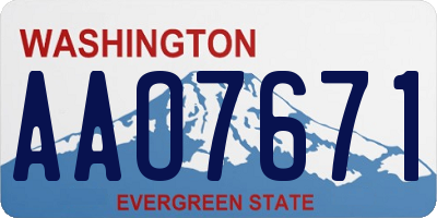 WA license plate AAO7671