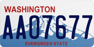 WA license plate AAO7677