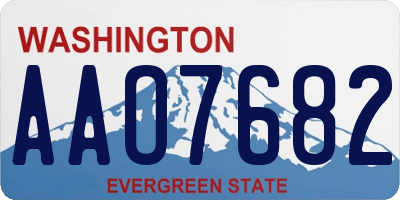 WA license plate AAO7682