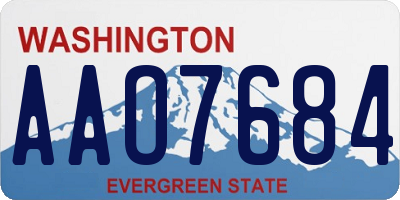 WA license plate AAO7684