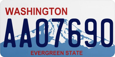 WA license plate AAO7690