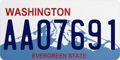 WA license plate AAO7691