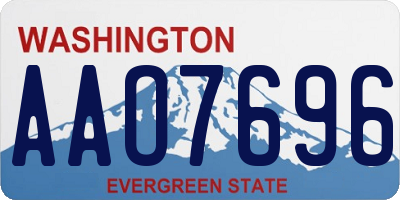 WA license plate AAO7696