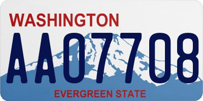 WA license plate AAO7708