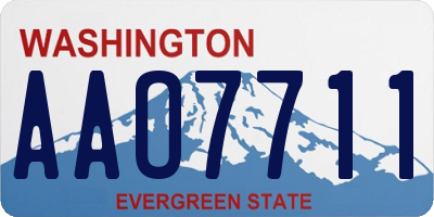 WA license plate AAO7711