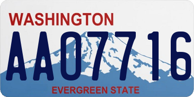 WA license plate AAO7716