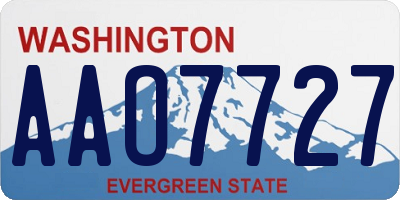 WA license plate AAO7727