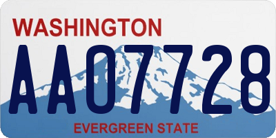 WA license plate AAO7728