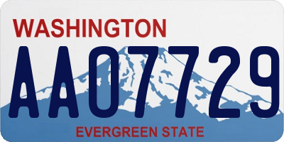 WA license plate AAO7729
