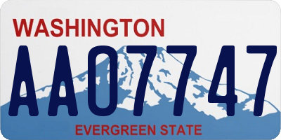 WA license plate AAO7747