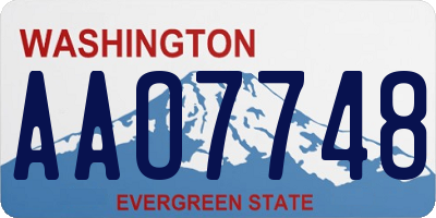 WA license plate AAO7748
