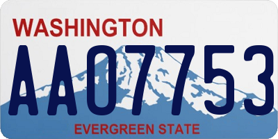 WA license plate AAO7753