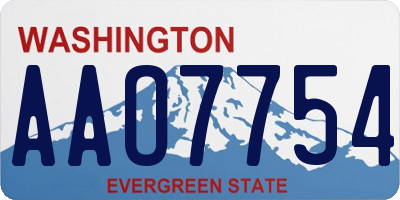 WA license plate AAO7754