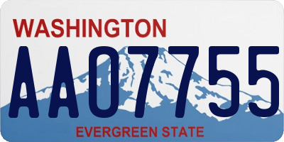 WA license plate AAO7755