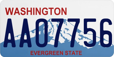 WA license plate AAO7756