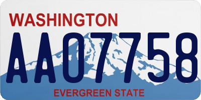 WA license plate AAO7758