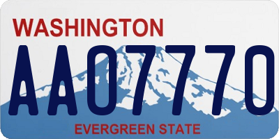 WA license plate AAO7770